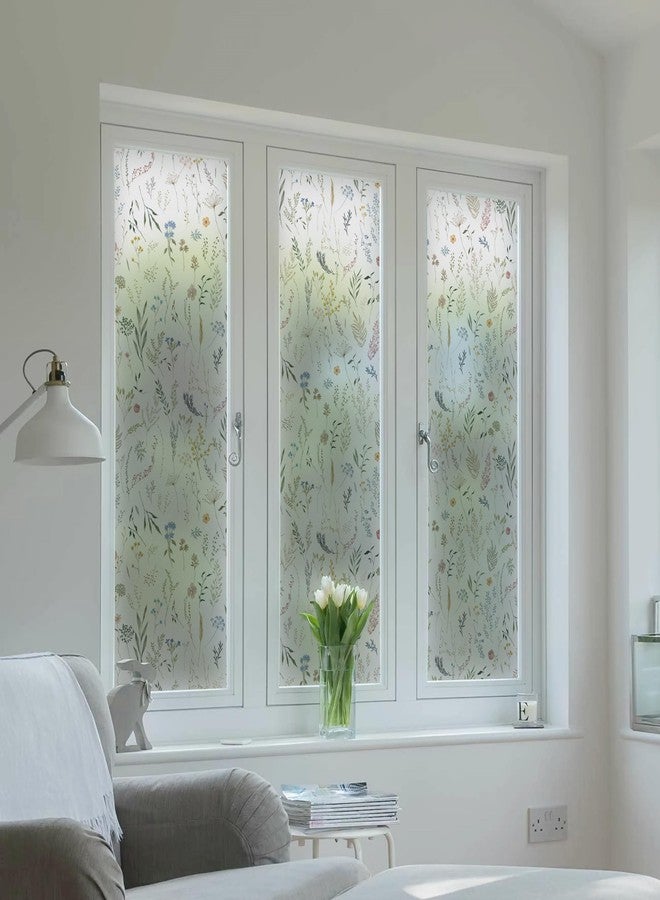 Dimoon 17.3" x 78.7" Window Privacy Film Stained Glass Floral Film for Home Rainbow Effect See Out Decorative Frosted Static Cling Stickers Kitchen Bathroom - Image 5